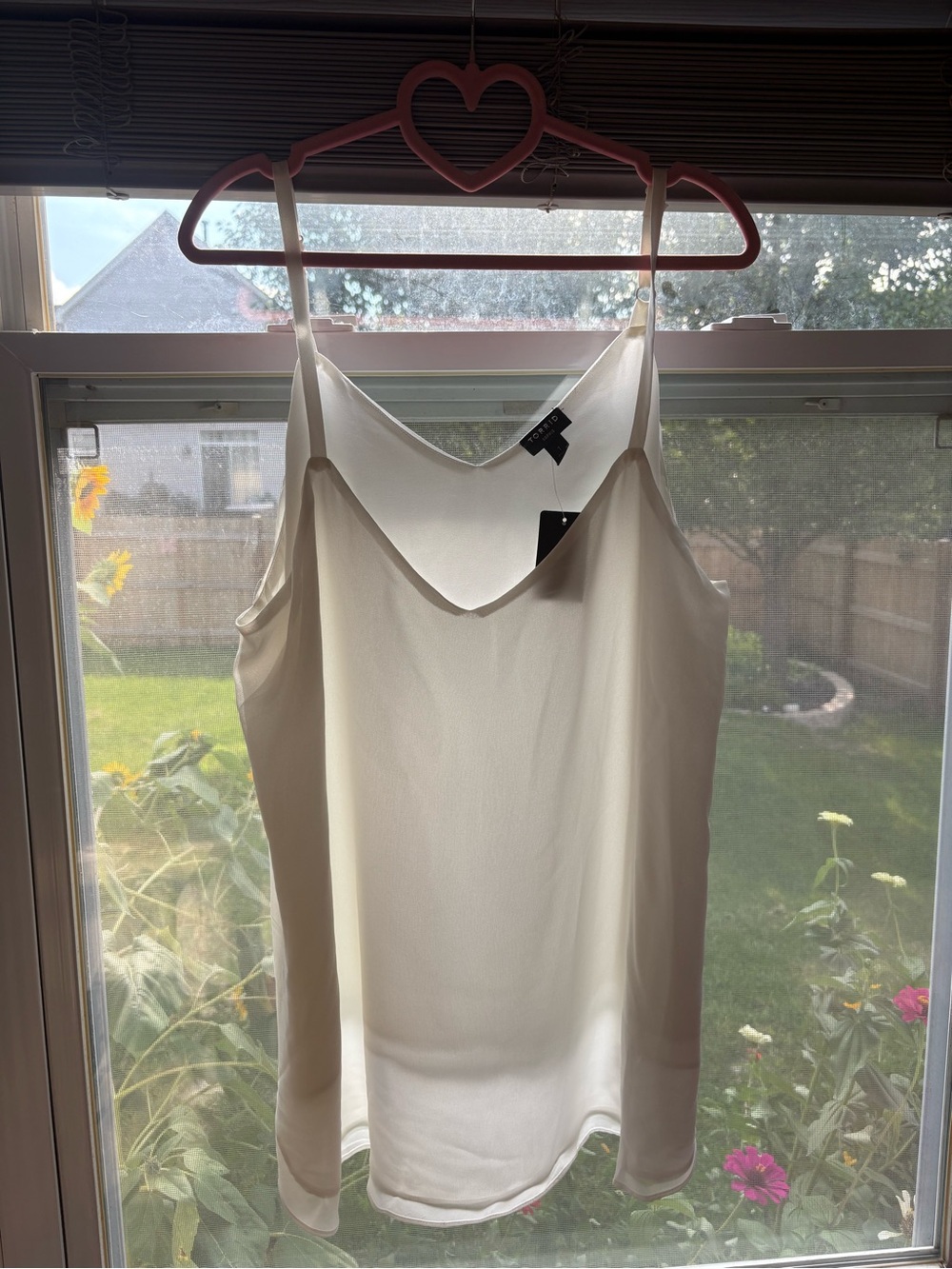 torrid Cream Satin V-Neck Cami with Adjustable Straps